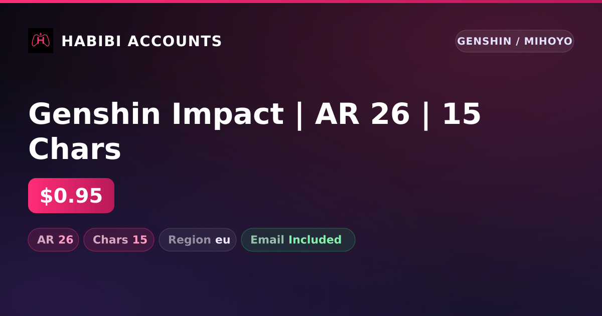 Genshin Impact | AR 26 | 15 Chars — HabibiAccounts