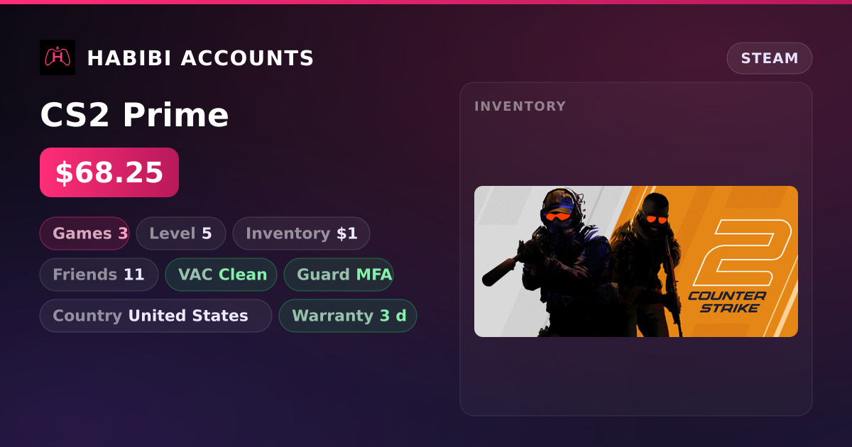 CS2 Prime — HabibiAccounts