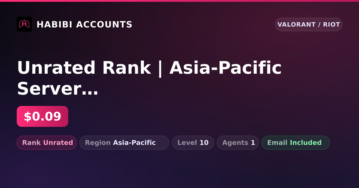 Unrated Rank | Asia-Pacific Server | Level 10 — HabibiAccounts