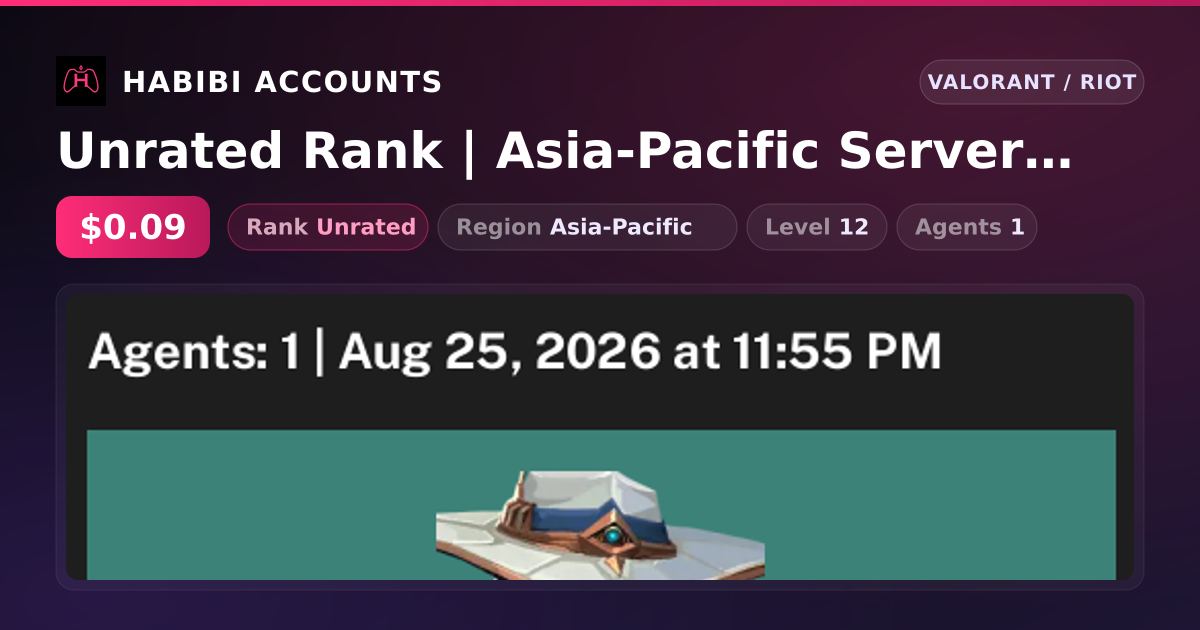 Unrated Rank | Asia-Pacific Server | Level 12 — HabibiAccounts