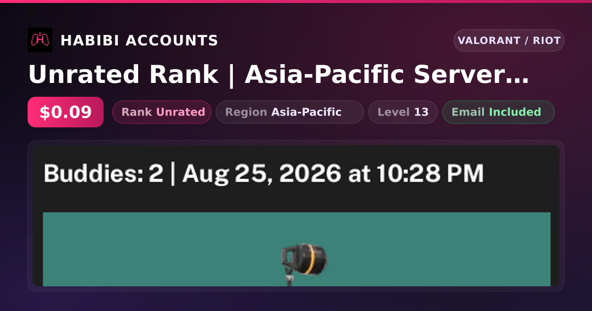Unrated Rank | Asia-Pacific Server | Level 13 — HabibiAccounts