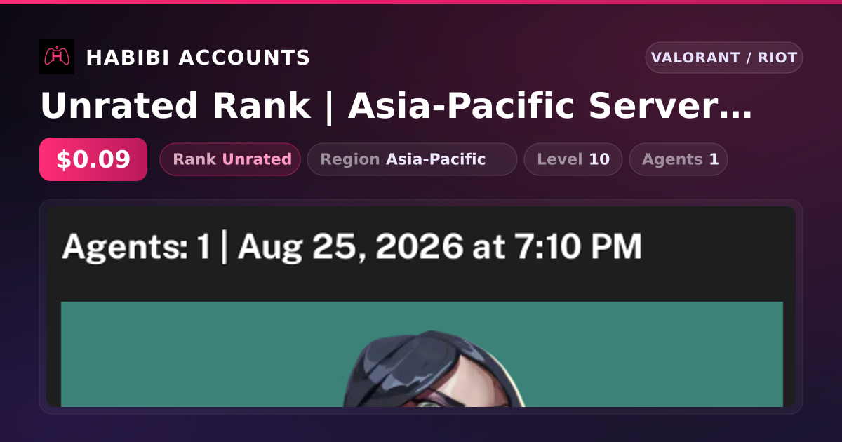 Unrated Rank | Asia-Pacific Server | Level 10 — HabibiAccounts