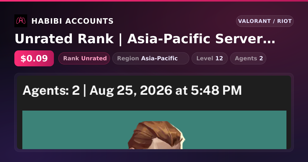 Unrated Rank | Asia-Pacific Server | Level 12 — HabibiAccounts