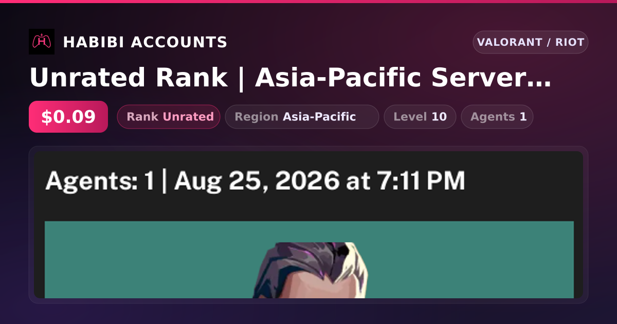 Unrated Rank | Asia-Pacific Server | Level 10 — HabibiAccounts