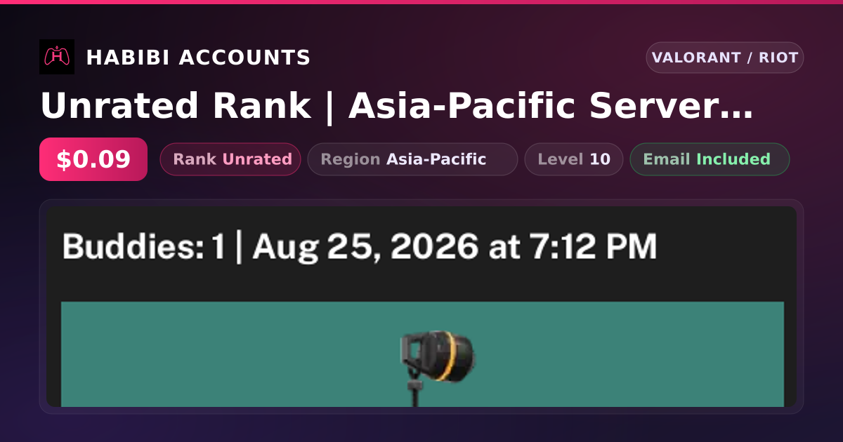 Unrated Rank | Asia-Pacific Server | Level 10 — HabibiAccounts