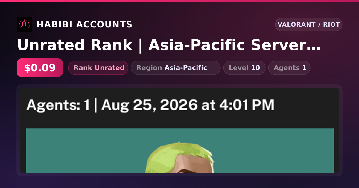 Unrated Rank | Asia-Pacific Server | Level 10 — HabibiAccounts