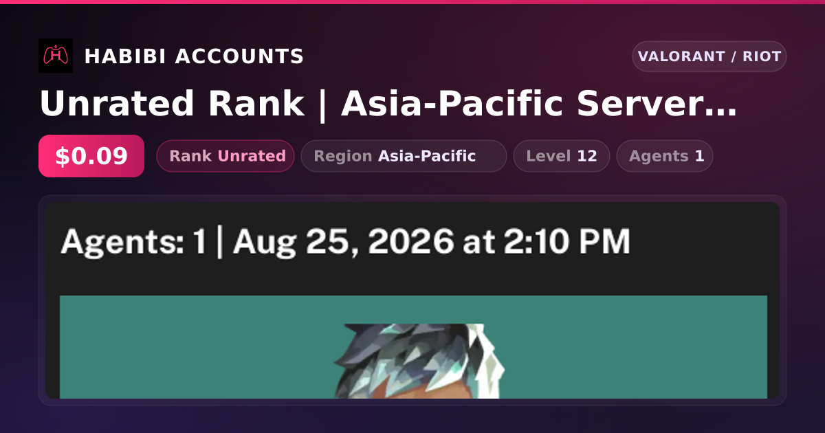 Unrated Rank | Asia-Pacific Server | Level 12 — HabibiAccounts