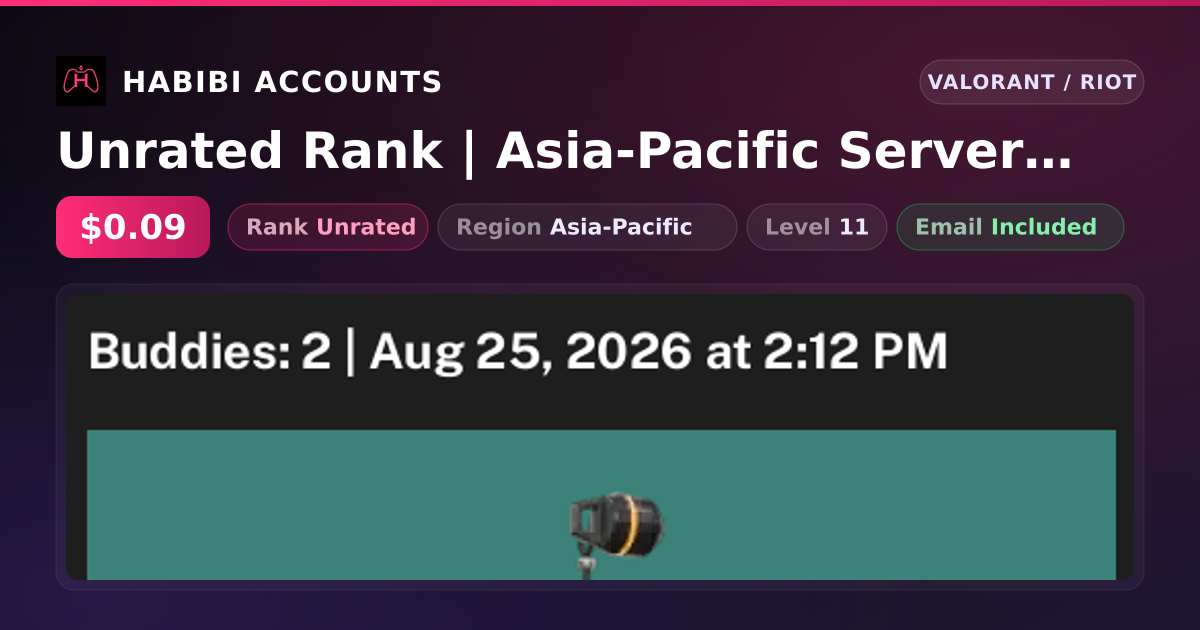 Unrated Rank | Asia-Pacific Server | Level 11 — HabibiAccounts