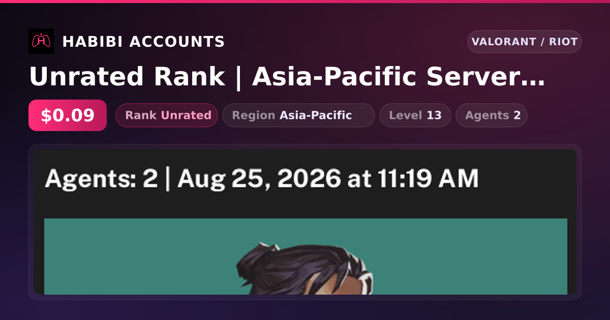 Unrated Rank | Asia-Pacific Server | Level 13 — HabibiAccounts