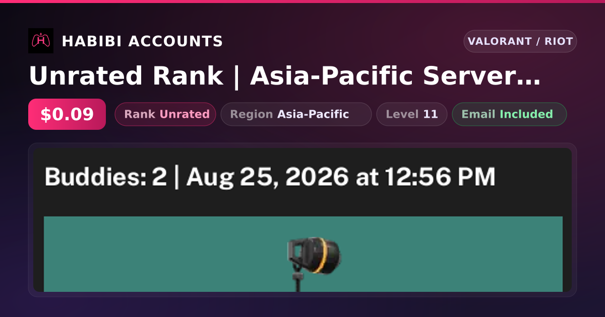 Unrated Rank | Asia-Pacific Server | Level 11 — HabibiAccounts