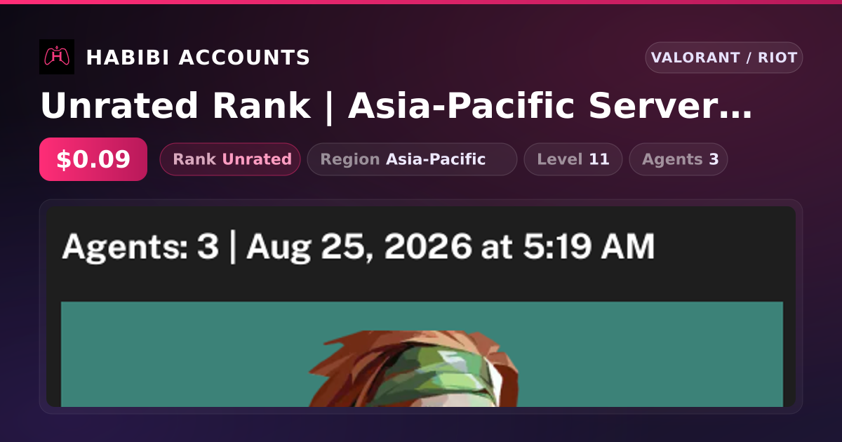 Unrated Rank | Asia-Pacific Server | Level 11 — HabibiAccounts