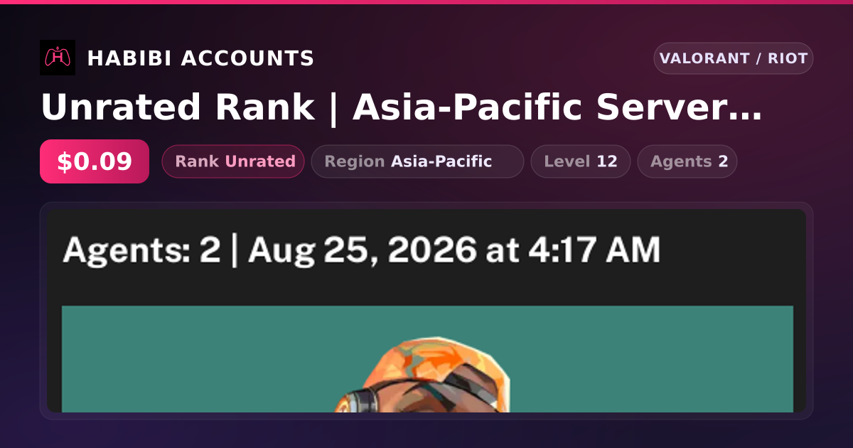 Unrated Rank | Asia-Pacific Server | Level 12 — HabibiAccounts