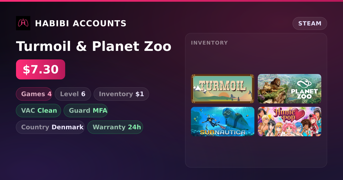 Turmoil & Planet Zoo — HabibiAccounts