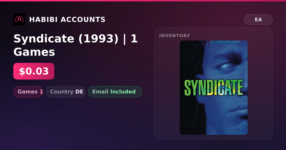 Syndicate (1993) | 1 Games — HabibiAccounts