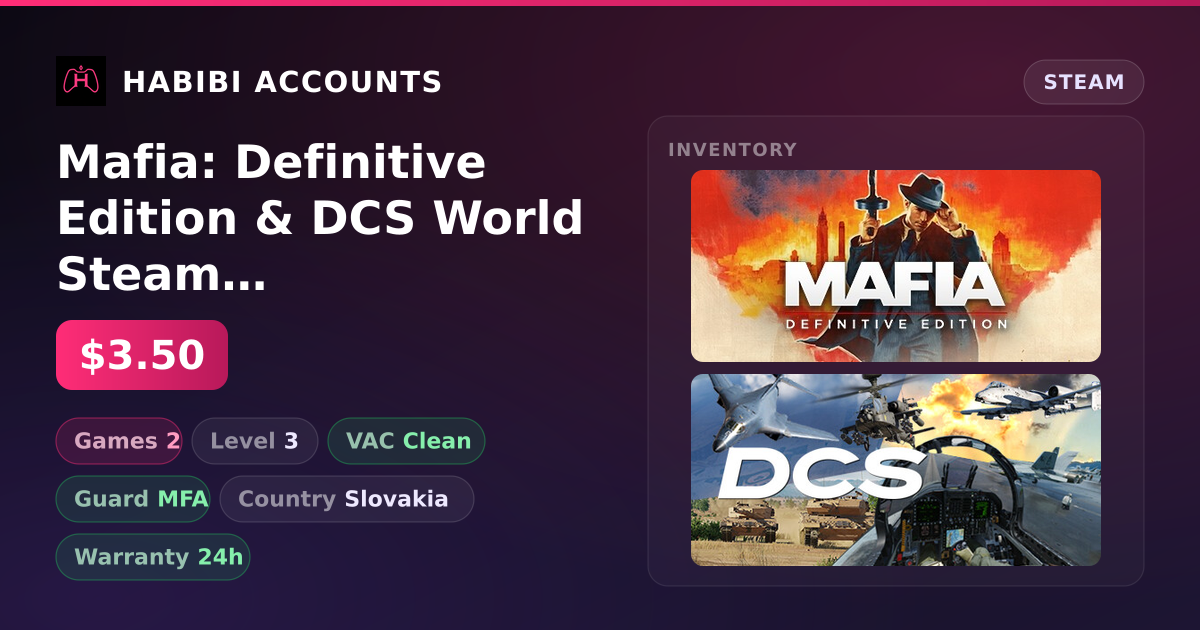 Mafia: Definitive Edition & DCS World Steam Edition