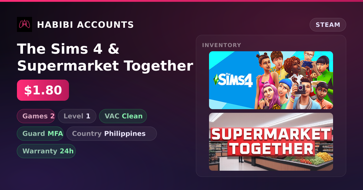 The Sims 4 & Supermarket Together — HabibiAccounts