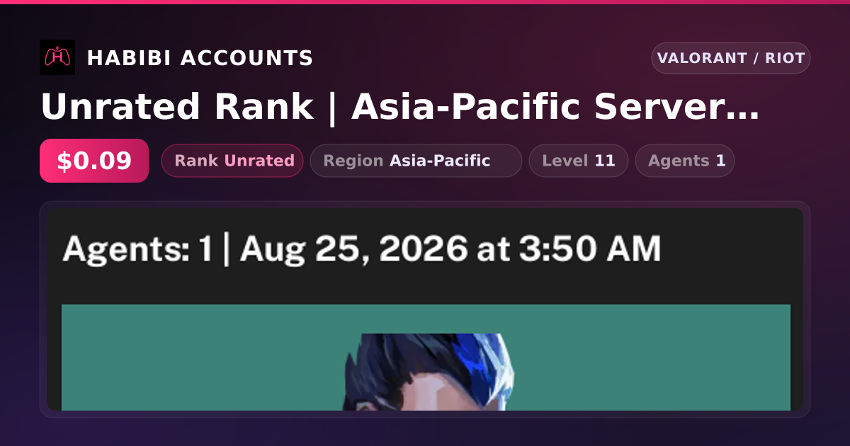Unrated Rank | Asia-Pacific Server | Level 11 — HabibiAccounts