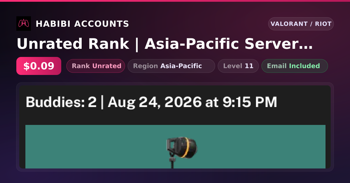 Unrated Rank | Asia-Pacific Server | Level 11 — HabibiAccounts