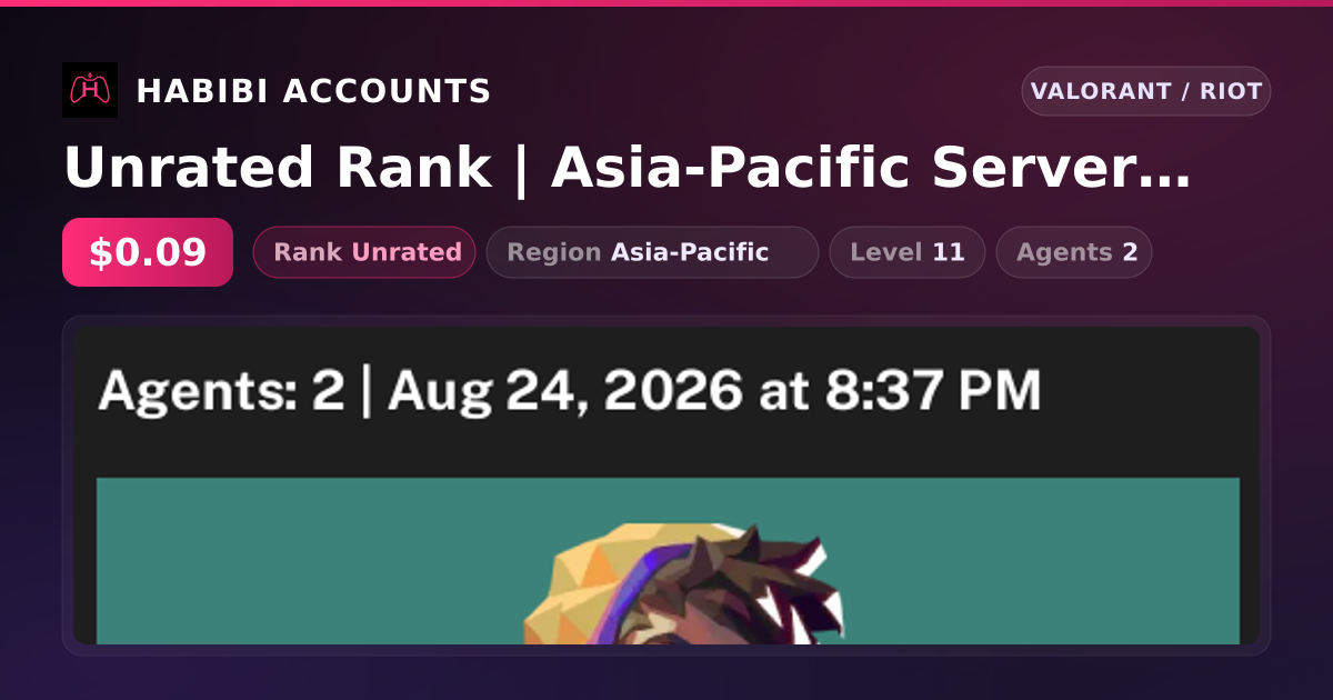 Unrated Rank | Asia-Pacific Server | Level 11 — HabibiAccounts