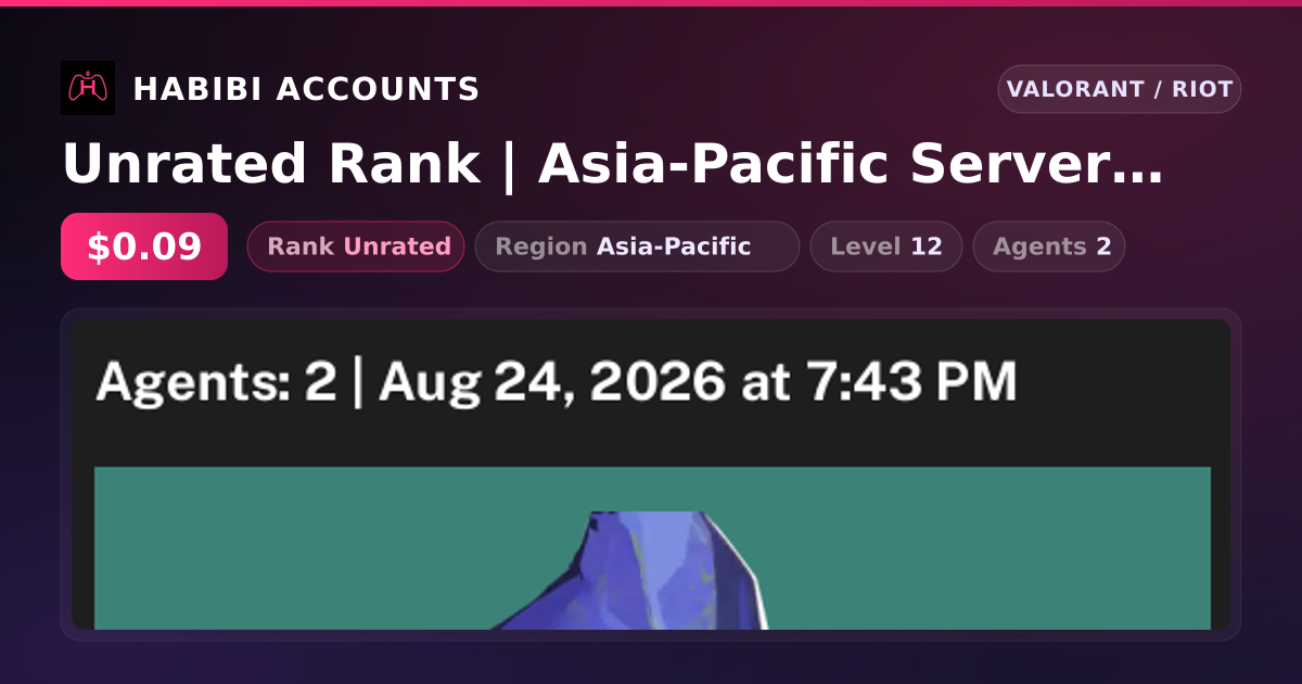 Unrated Rank | Asia-Pacific Server | Level 12 — HabibiAccounts