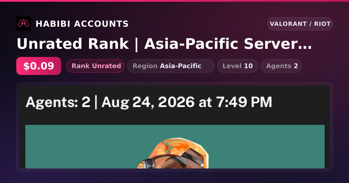 Unrated Rank | Asia-Pacific Server | Level 10 — HabibiAccounts