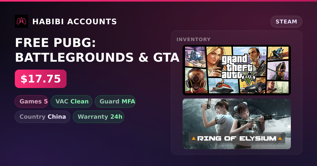 FREE PUBG: BATTLEGROUNDS & GTA V | Clean