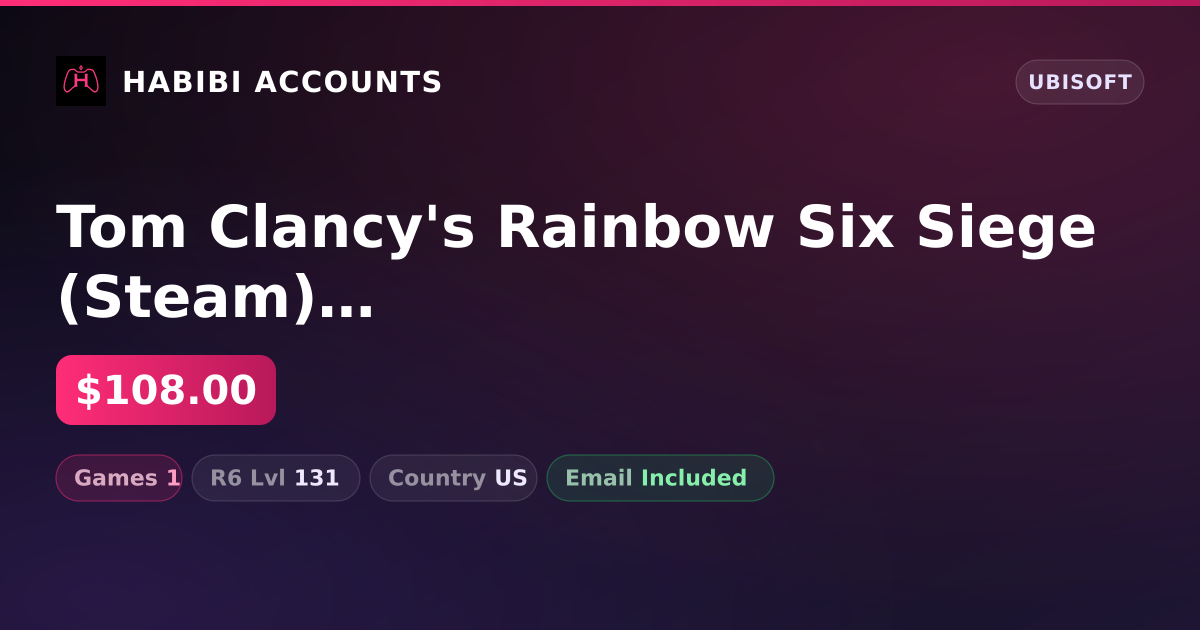 Tom Clancy's Rainbow Six Siege (Steam) | 1 Games