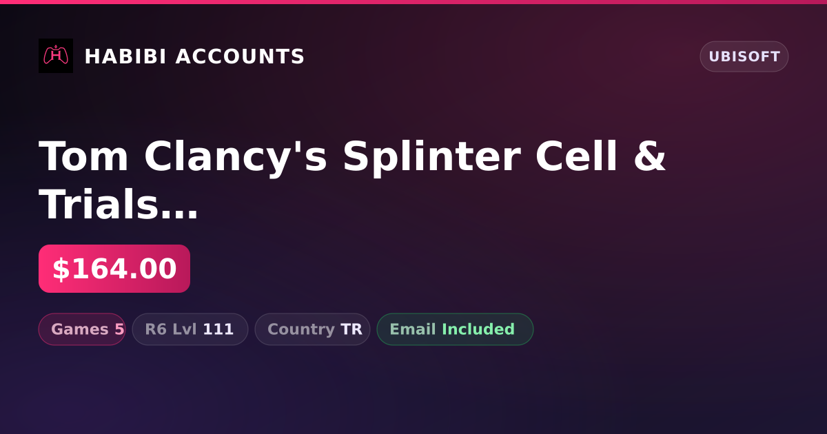 Tom Clancy's Splinter Cell & Trials Fusion | 5 Games — HabibiAccounts