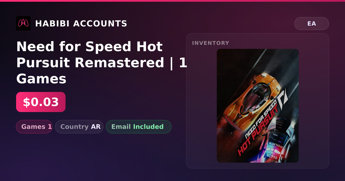 Need for Speed Hot Pursuit Remastered | 1 Games — HabibiAccounts