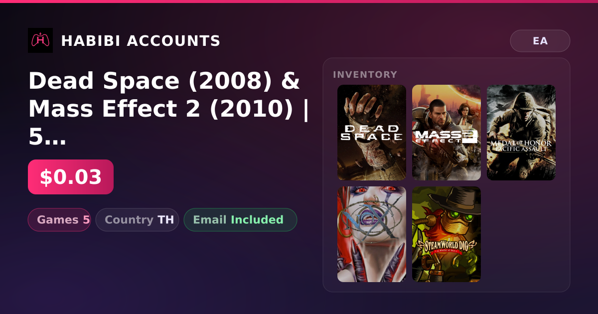 Dead Space (2008) & Mass Effect 2 (2010) | 5 Games — HabibiAccounts