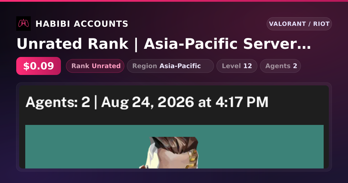 Unrated Rank | Asia-Pacific Server | Level 12 — HabibiAccounts