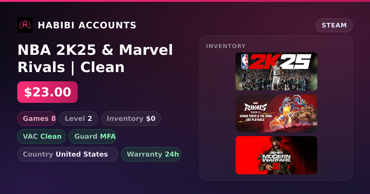 NBA 2K25 & Marvel Rivals | Clean