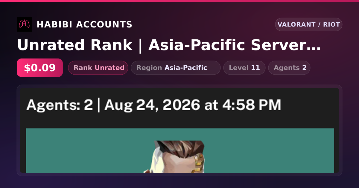 Unrated Rank | Asia-Pacific Server | Level 11 — HabibiAccounts