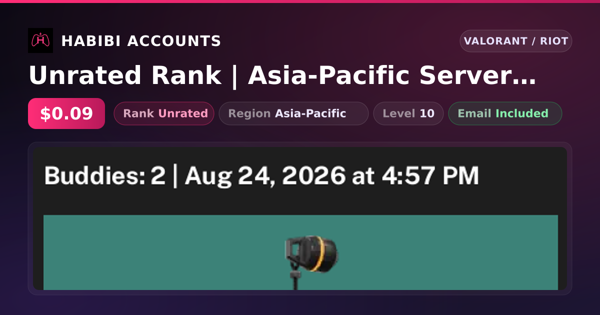 Unrated Rank | Asia-Pacific Server | Level 10 — HabibiAccounts