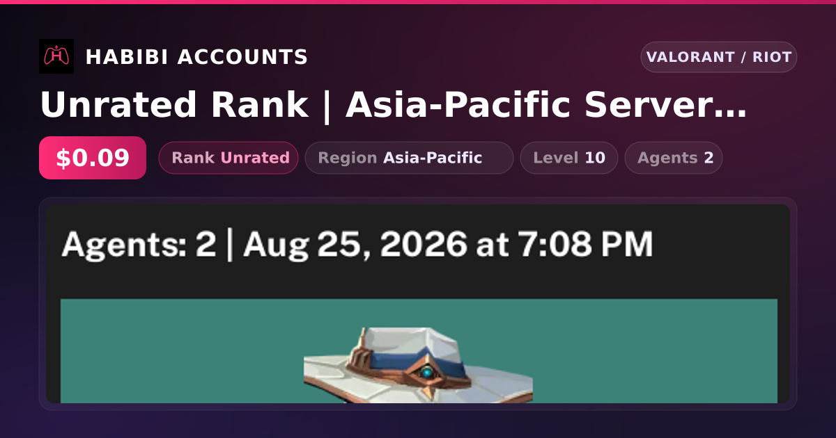 Unrated Rank | Asia-Pacific Server | Level 10 — HabibiAccounts