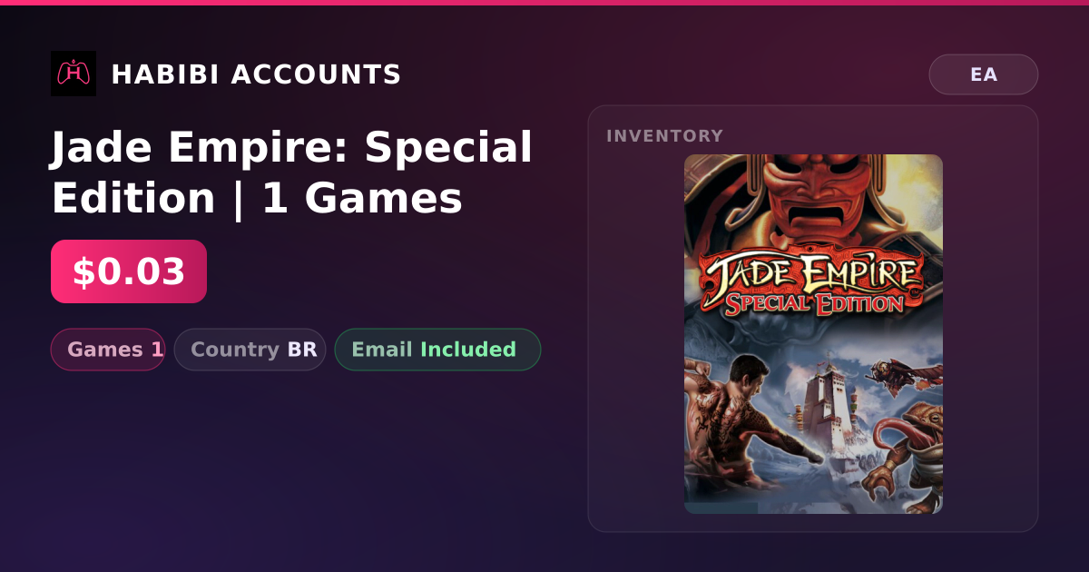 Jade Empire: Special Edition | 1 Games — HabibiAccounts