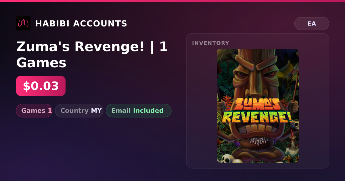 Zuma's Revenge! | 1 Games — HabibiAccounts