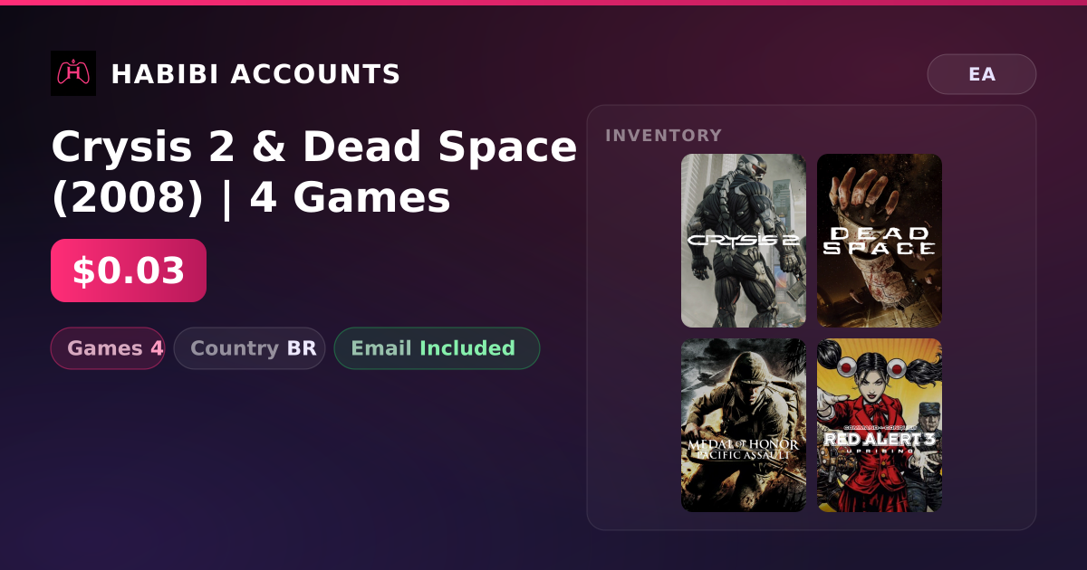 Crysis 2 & Dead Space (2008) | 4 Games — HabibiAccounts
