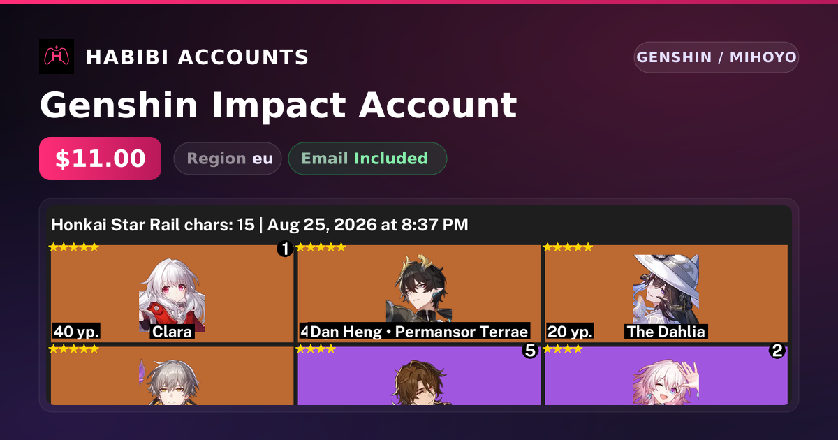 Genshin Impact Account