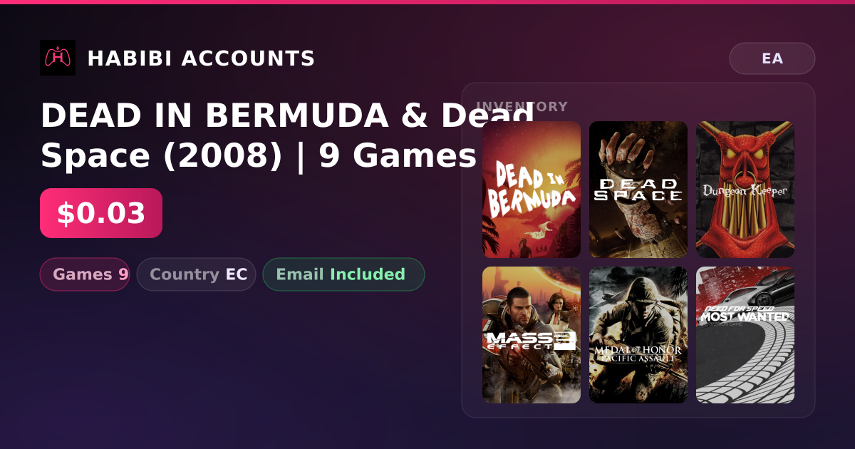 DEAD IN BERMUDA & Dead Space (2008) | 9 Games — HabibiAccounts