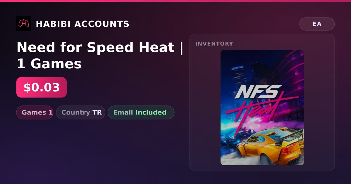 Need for Speed Heat | 1 Games — HabibiAccounts