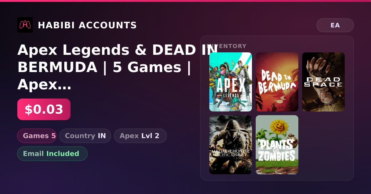 Apex Legends & DEAD IN BERMUDA | 5 Games | Apex Lvl 2 — HabibiAccounts
