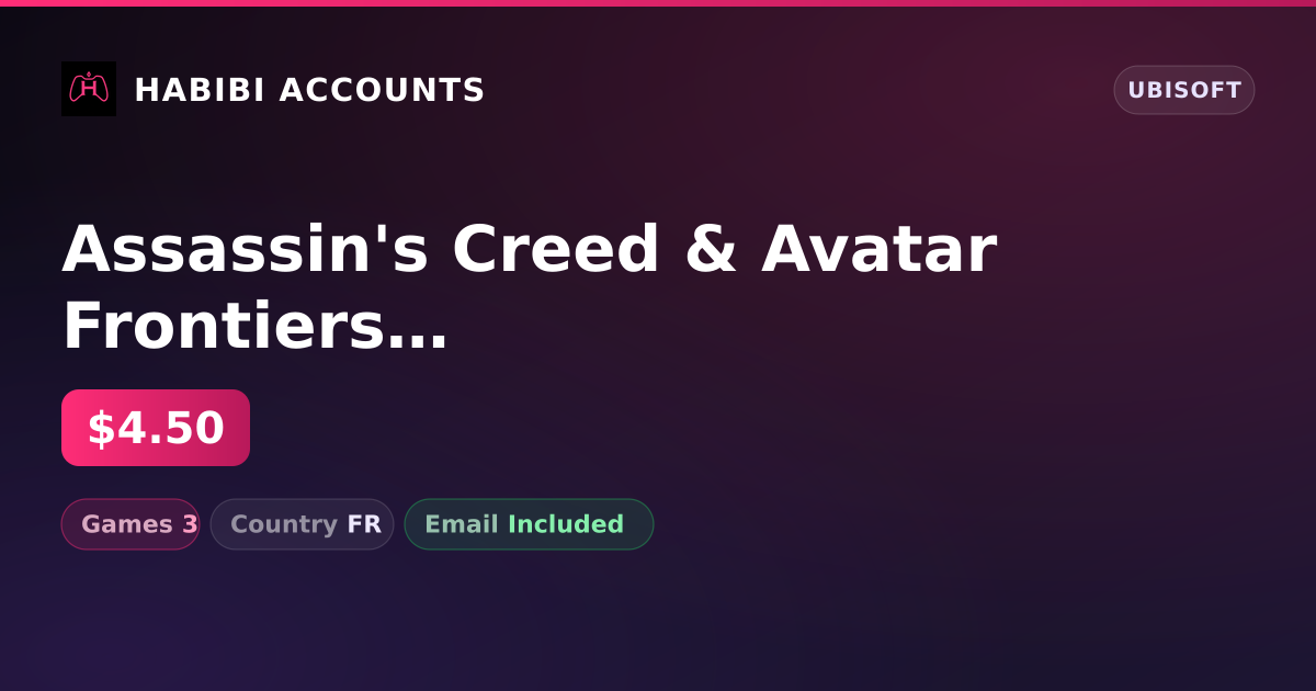 Assassin's Creed & Avatar Frontiers of Pandora | 3 Games — HabibiAccounts
