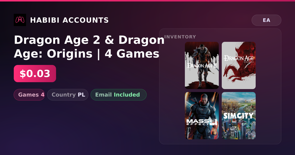Dragon Age 2 & Dragon Age: Origins | 4 Games — HabibiAccounts