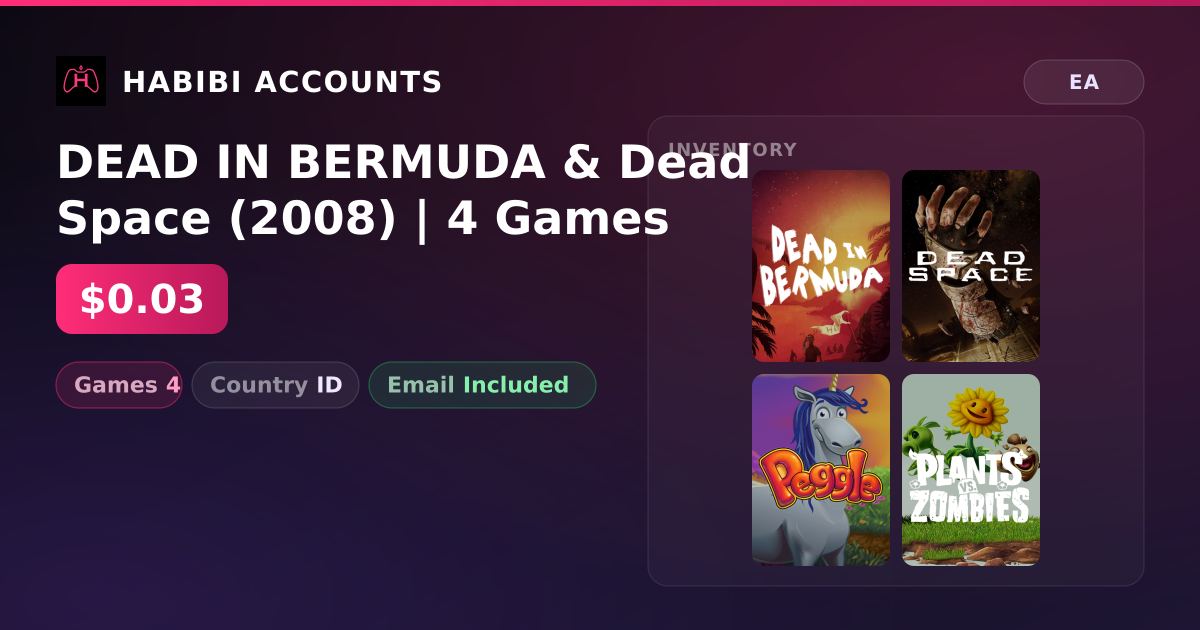 DEAD IN BERMUDA & Dead Space (2008) | 4 Games — HabibiAccounts