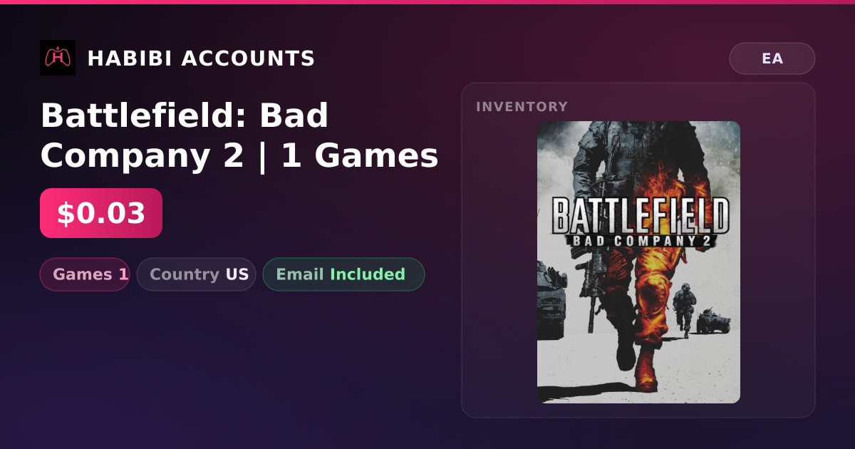 Battlefield: Bad Company 2 | 1 Games — HabibiAccounts