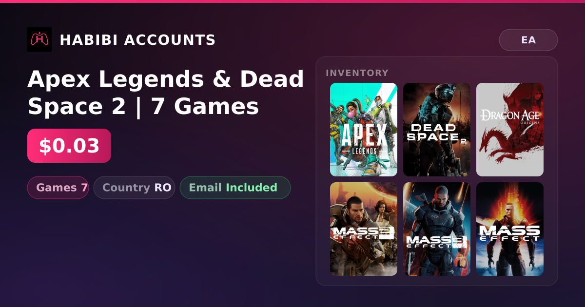 Apex Legends & Dead Space 2 | 7 Games — HabibiAccounts