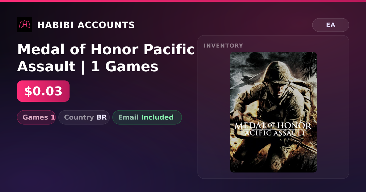 Medal of Honor Pacific Assault | 1 Games — HabibiAccounts