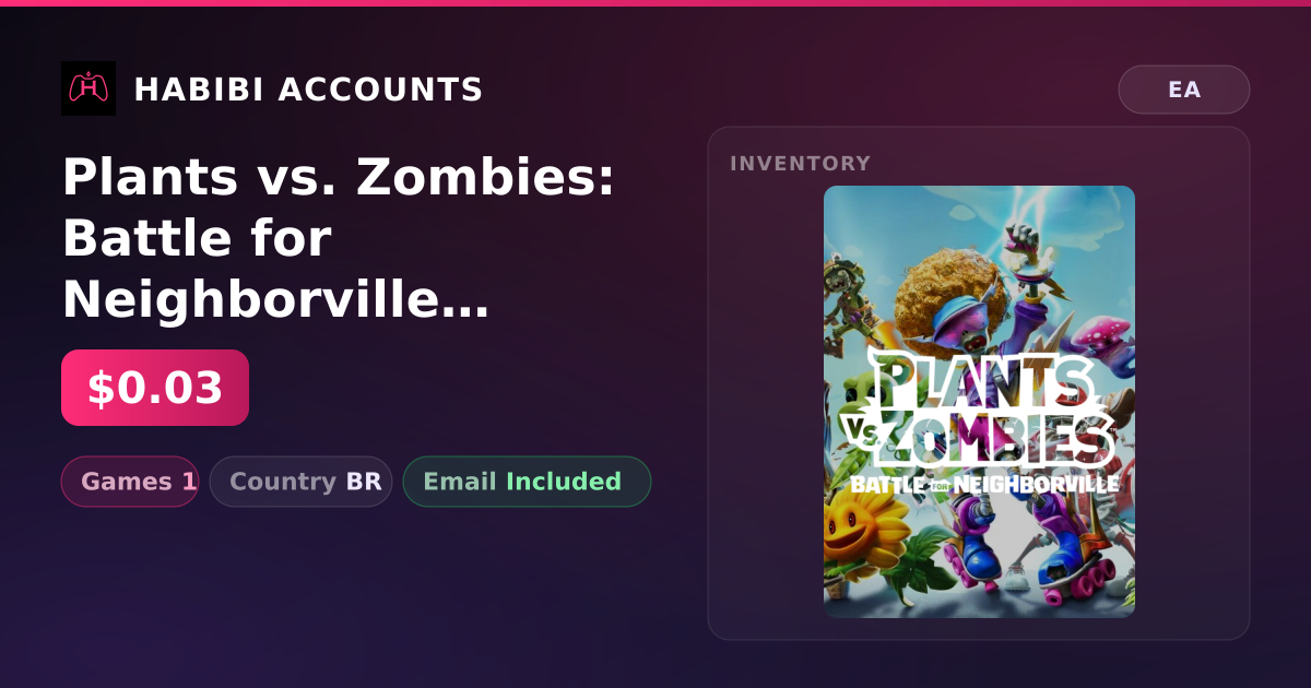 Plants vs. Zombies: Battle for Neighborville | 1 Games — HabibiAccounts