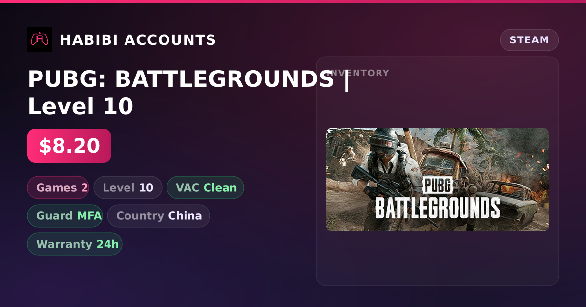 PUBG: BATTLEGROUNDS | Level 10 — HabibiAccounts